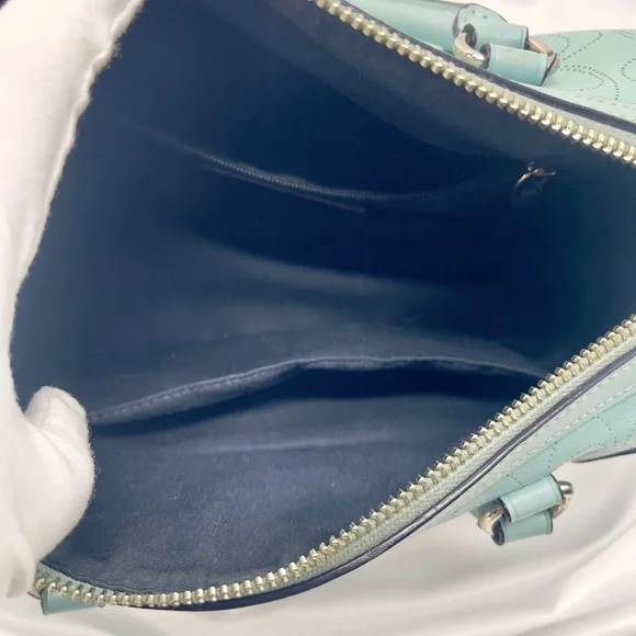 COACH Signature Perforated Leather Rowan Satchel Bag